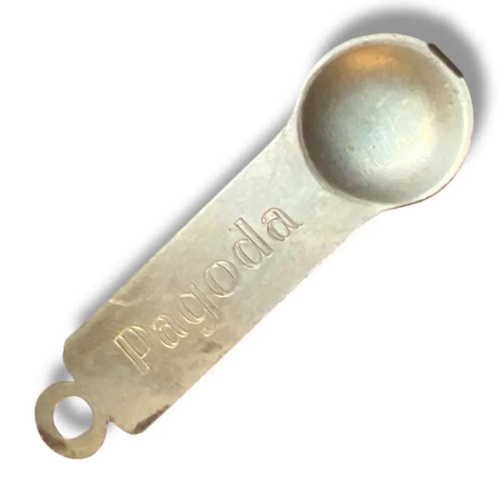 Pagoda Mini Metal Measuring Scoop Spoon Vintage Kitchen Utensil